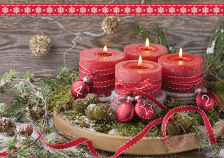 Vánoční blahopřání adventní věnec - s obálkou